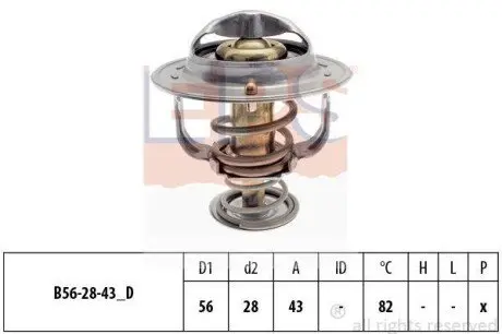 TOYOTA термостат (Made in Italy!) Avensis,Camry,Rav 4 III,Mitsubishi Lancer X,Outlander III,Nissan,Volvo EPS 1.880.399S