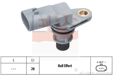 Датчик положення колінвалу ALFA ROMEO Brera 05-10, Giulietta 10-,159 05-11, Mito 08-18,159 (939) 09-11 EPS 1.953.380