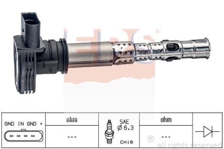 Катушка зажигания 12V (4 контакта) VAG 1.8-4.2 03- EPS 1.970.426