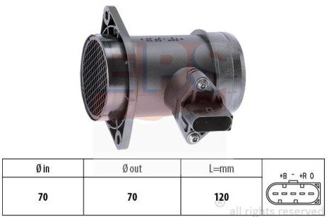 VW Расходомер воздуха Audi A4/6,Golf III,Polo,T4,LT28-46 1.9/2.5TDI 95- EPS 1.991.192