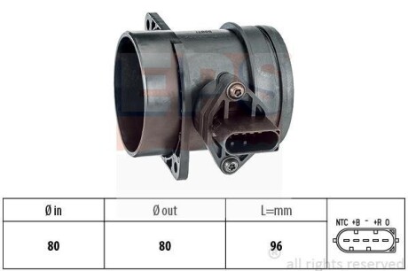 Витратомір повітря (дизель) BMW E90 2,0d, X1/X3 E83/E84 2,0d EPS 1.991.331