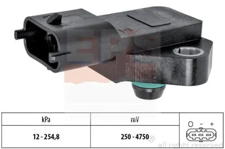 OPEL датчик тиску в впускн.колектор Astra G/H,Corsa C,Meriva 1.7CDTi 03- EPS 1.993.022