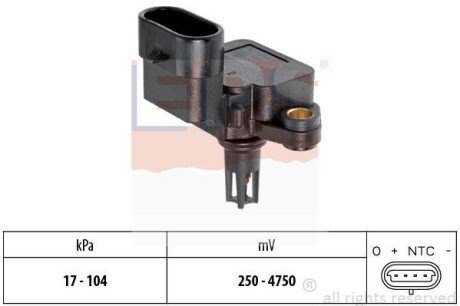 FIAT датчик тиску Doblo 1.2/1.4 01-,Fiorino,Bravo,Opel Combo,Mitsubishi EPS 1.993.081