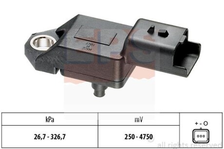 Датчик давления впускного коллектора (3 контакта) Ford Jaguar Land Rover PSA EPS 1.993.136