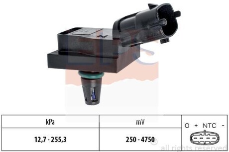 Датчик тиску RENAULT 1,5-2,5dCi: Megane, Master 00- EPS 1.993.246