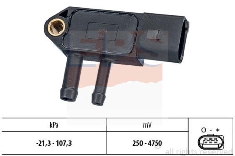 VW датчик тиску вихлопних газів T5, Passat, Tiguan, Crafter, 1,4-2,0TDI EPS 1.993.266