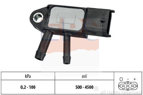 NISSAN датчик тиску повітря Qashqai,NV200,X-Trail,Note,DB W176/246,Opel Vivaro,Movano,Renault Kangoo,Megane,Trafic III,Volvo 07- EPS 1.993.291