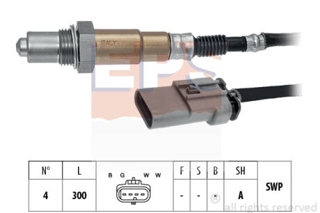 OPEL Лямбда-зонд ASTRA K 1.0/1.4 15-, INSIGNIA 1.5 17- EPS 1.998.349