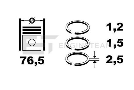 Комплект кілець на поршень ET ENGINETEAM R1006100