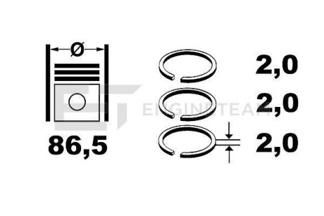 Комплект колец на поршень ET ENGINETEAM R1006950