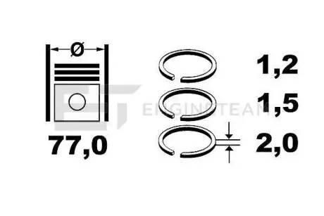 Комплект колец на поршень ET ENGINETEAM R1009650