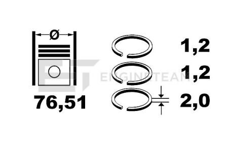 Комплект колец на поршень ET ENGINETEAM R1009900