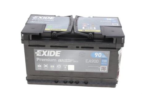 Аккумуляторная батарея 90Ah/720A (315x175x190/+R/B01) Premium EXIDE EA900