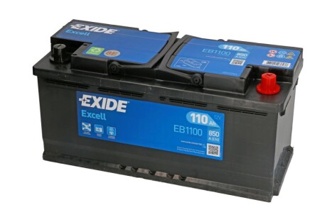 Автомобільний акумулятор Excell 110Ah 850A R+ EXIDE EB1100