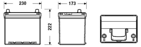 Аккумуляторная батарея 60Ah/480A (230x173x222/+R/B01) Excell Азия EXIDE EB604