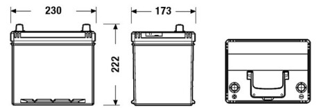 Аккумуляторная батарея 60Ah/480A (230x173x222/+L/B01) Excell Азия EXIDE EB605