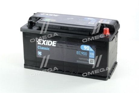 Аккумулятор 90Ah-12v CLASSIC (353х175х190), R, EN720 EXIDE EC900