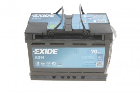 Акумулятор 70Ah-12v AGM (278х175х190), R, EN760 EXIDE EK700