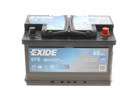 Акумулятор 65Ah-12v EFB (278х175х175),R,EN650 EXIDE EL652