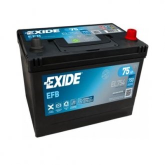 Акумуляторна батарея 75Ah/750A (270x173x222/+R/B0) (Start-Stop EFB) Азія EXIDE EL754