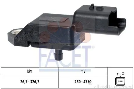 Датчик тиску наддуву Citroen C5/Ford Fiesta/Transit Courier/Peugeot 407 1.4-2.2 Hdi/TDCi 06-> FACET 10.3134