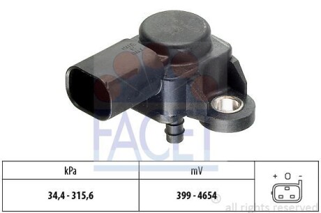 Датчик абсолютного давления (Manifold Air Pressure Sensor, MAP sensor) FACET 10.3165