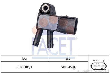 Датчик давления выхлопных газов OM646/651 06- FACET 10.3294