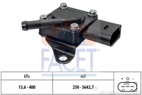 Датчик давления наддува BMW 1(E87)/3(E90)/5(F10)/X3(E83) 2.0/3.0D 07-13 FACET 10.3319