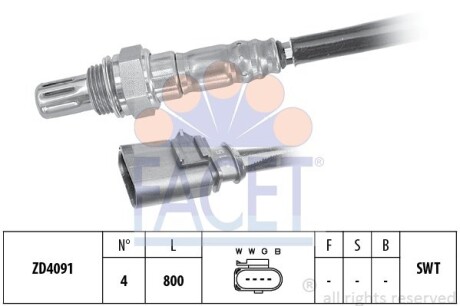 Ламбда-зонд VW Golf/Passat/Tiguan 1.2-2.0 TSI/TDI 12-> FACET 10.8199