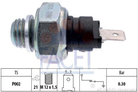 Датчик давления масла OM 601/611 >03 FACET 7.0001