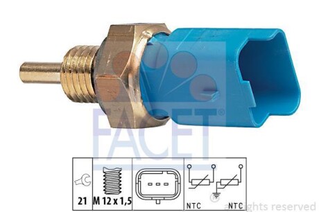 Датчик температури Citroen Berlingo 1.4 i (mfkfx, mfkfw) (96-08) FACET 7.3291