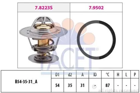 Термостат T4/T5/VW/Audi 1.9D/TD/2.0 FACET 7.8278