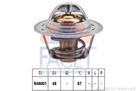 Термостат Transit 2.0i-94 (87 C) FACET 7.8374S