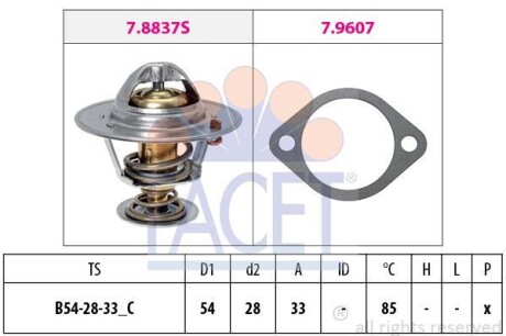 Термостат Kia Ceed sw 1.6 crdi 115 (07-12) FACET 7.8838