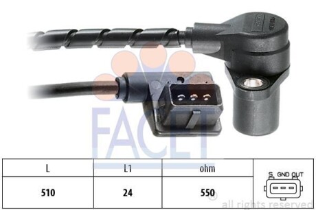 Датчик коленвала BMW 5(E34)/7(E32) 3.0/3.4 78-95 FACET 9.0065