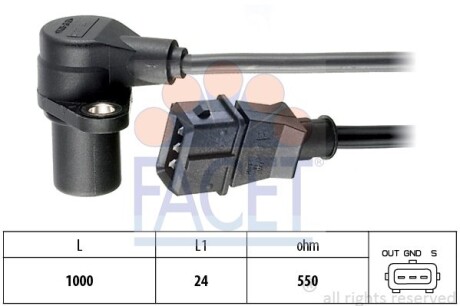 Датчик обертів колінвала Chevrolet Epica 2.0 (05-06) FACET 9.0228