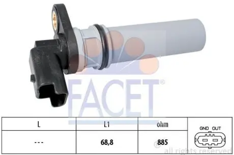 Датчик обертів колінвала Fiat Bravo van 1.6 d multijet (08-14) FACET 9.0537