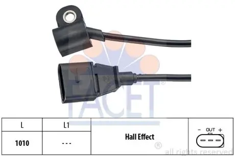 Датчик обертів колінвала Audi A4 2.0 tdi (06-09) FACET 9.0565 (фото 1)