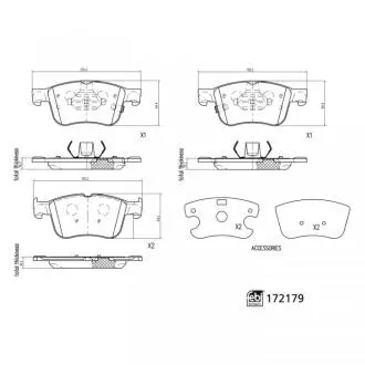 FEBI гальм. колод. передн. FORD FOCUS 1.0 EcoBoost 18- FEBI BILSTEIN 172179