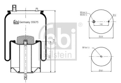 Пневмоподушка FEBI BILSTEIN 35675