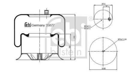 Подушка пневмопідвіски (ззаду) MB Atego 98- FEBI BILSTEIN 35877