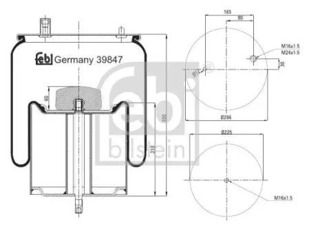 Пневмоподушка FEBI BILSTEIN 39847