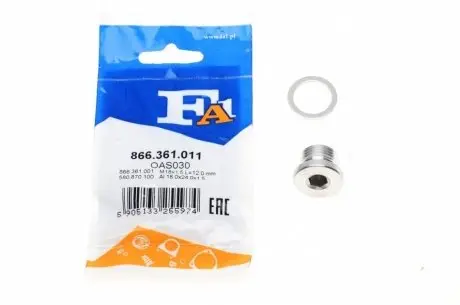 Болт зливу оливи + шайба Porsche Cayenne 02- (M18x1.5) Fischer Automotive One (FA1) 866.361.011