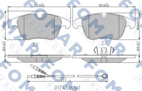 Гальмівні колодки. FOMAR FO 338481