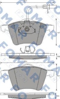 Колодки гальмівні дискові (комплект 4 шт) FOMAR FO 691281