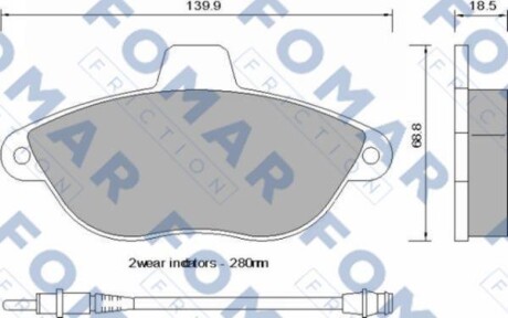 Гальмівні колодки. FOMAR FO 742581