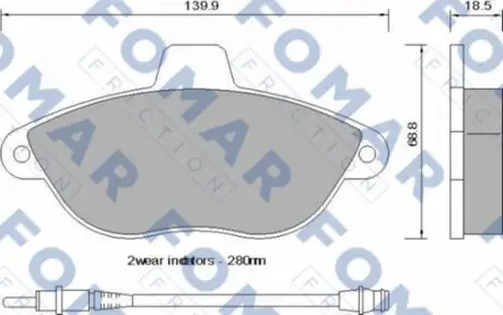 Гальмівні колодки. FOMAR FO 742581