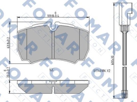 Колодки тормозные. FOMAR FO 912581