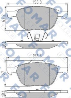 Гальмівні колодки. FOMAR FO 914581