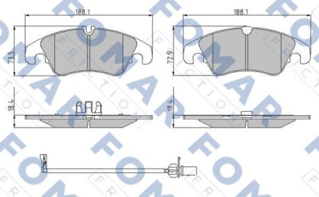 Гальмівні колодки. FOMAR FO 962281